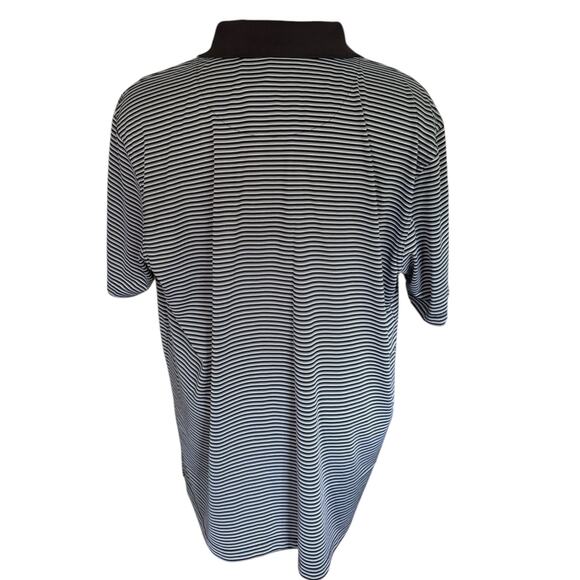 PGA Tour Black White Gray Polo Striped Shirt Size XXL - Picture 2 of 4
